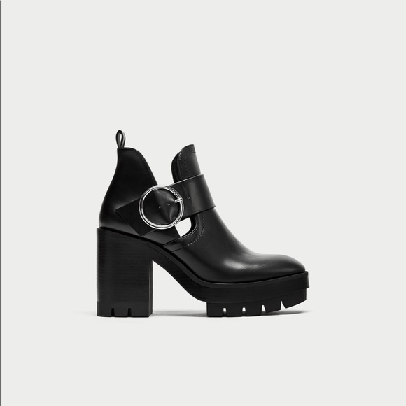 Zara Shoes - Zara Black Chunky Track Ankle Boots Sz 40/10